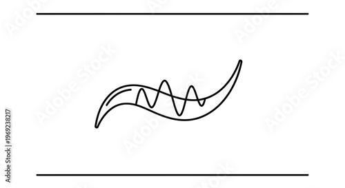 Minimalist black outline icon of toothpaste extruded from its tube creating a fresh wavy line