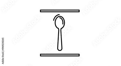 Stylized Minimalist Spoon Icon Representing Serving Utensil or Kitchen Tool Concept Design