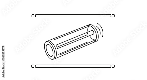 Stylized linear diagram of a cylindrical device emitting concentric waves within a confined