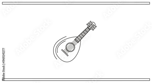 Minimalist line art illustration of a classical string instrument, perfect for music-themed