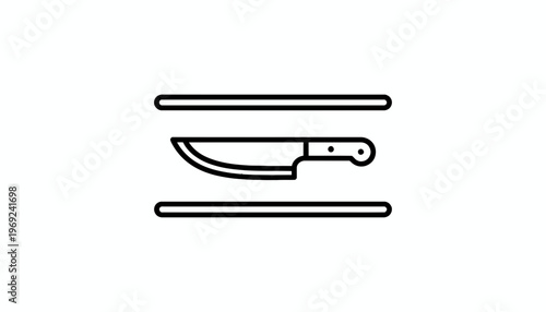 Minimalist kitchen knife outline icon design illustration for culinary concepts and food preparation