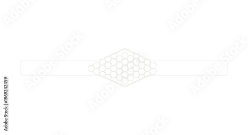 Minimalist geometric honeycomb pattern within a central diamond shape on a clean white background