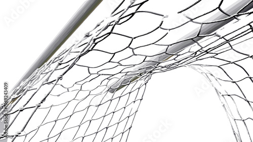 Soccer Net Rippling Goal Scored Victory Detail Vector Art