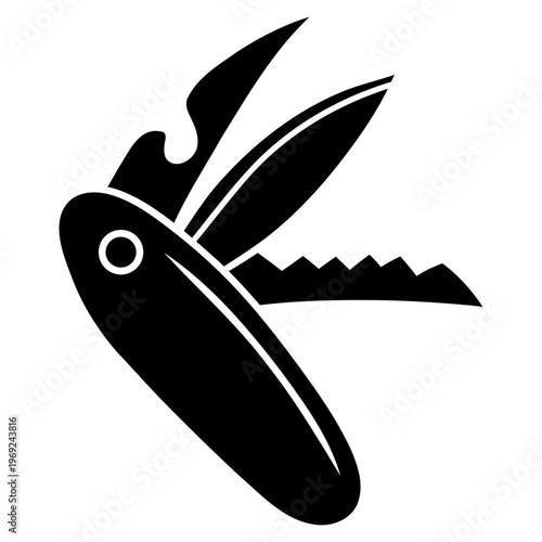 pocket knife isolated vector icon