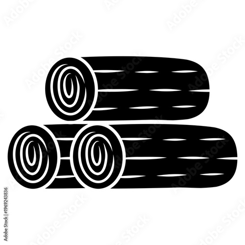 stack of wooden logs glyph icon