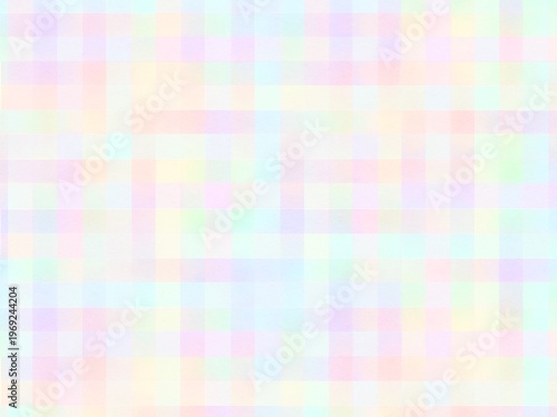 カラフルで淡い水彩の綺麗なチェック柄の背景イラスト素材