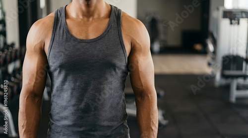 Male BodyBuilder Pose with Strong Muscle in Gym, made by Ai