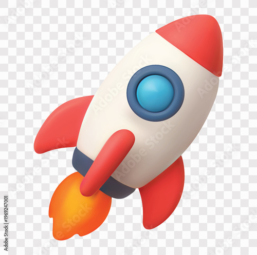 Outer Space and Galaxy Exploration Vector Icon Set | 3D icon set | a rocket ship