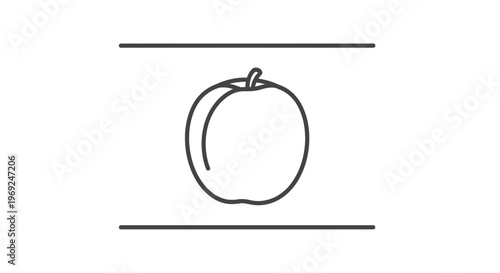 Crisp minimalist line illustration of a fresh fruit icon for health and nutrition themes