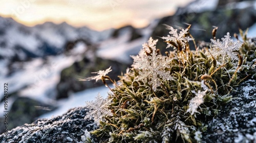 A close up of a moss growing on a rock