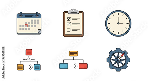 Business planning and management icons.