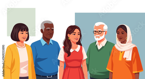 Diverse community portrait celebrating intergenerational connections and inclusive support, emphasizing the importance of unity during Older Americans Month
