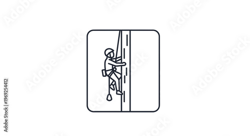 Rope Access Technician Climbing Building Facade, Industrial Safety Equipment