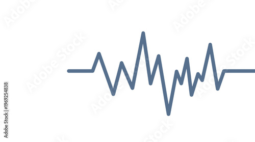 A blue zigzag line graphic representing a fluctuating signal or waveform isolated on a white background