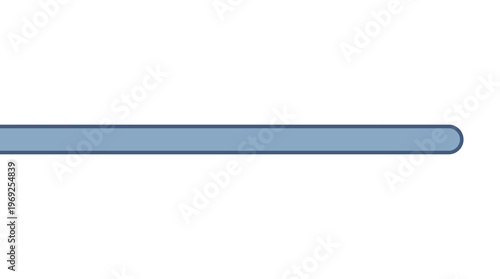 A simple horizontal blue bar with a dark outline isolated on a white background