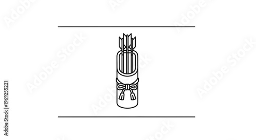 Quiver with Arrows Icon, Traditional Archery Equipment, Vector Illustration