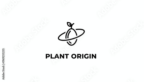 Plant Origin Logo with Fruit and Orbit Ring
