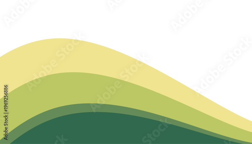 A clean, modern background featuring layered green and yellow organic waves. Perfect for eco-friendly designs, nature themes, and minimal banners.