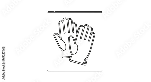 Essential hand protection gear line art illustration for safety and hygiene tasks