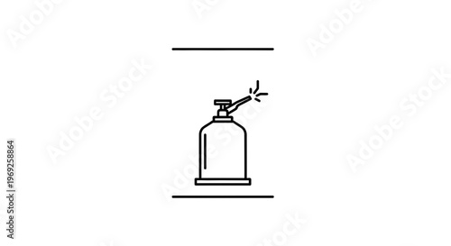 Minimalist line art icon of a classic soda siphon bottle dispensing sparkling beverage design