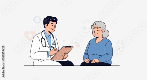 Celebrating Older Americans Month A Doctor Consults with a Senior Patient
