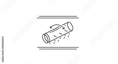 Industrial Rotary Perforated Tube Filtration and Separation Process Line Icon Graphic Design Element