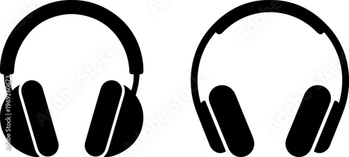 Comparison of over-ear and on-ear headphone designs shown in black and white