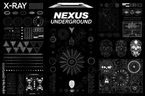 X ray image showcasing nexus underground elements and technical diagrams