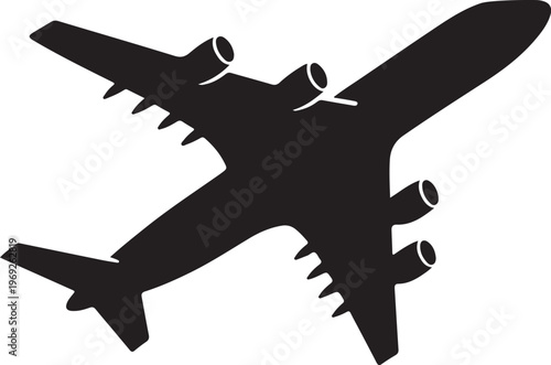 Two airplanes connected by a joint at their wings in a unique formation. Vector, illustration