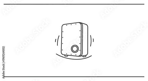 Illustration depicting a rectangular electronic device or appliance experiencing vibration on an