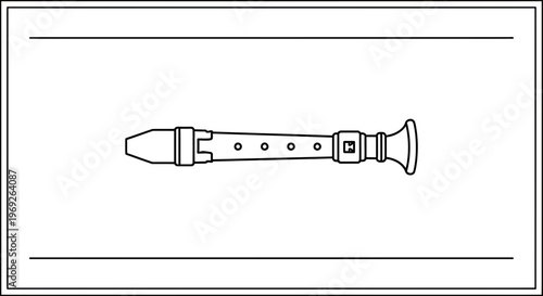 Simple outline illustration of a classic wind instrument, perfect for music education or graphic