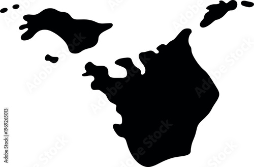 Philippines map silhouette with island shapes in minimalist black geographic vector illustration
