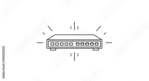 Modern Network Switch Icon Representing Seamless Digital Connectivity and High-Speed Data Flow