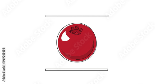 Vibrant red berry illustration with clean lines on a minimalist white background perfect for