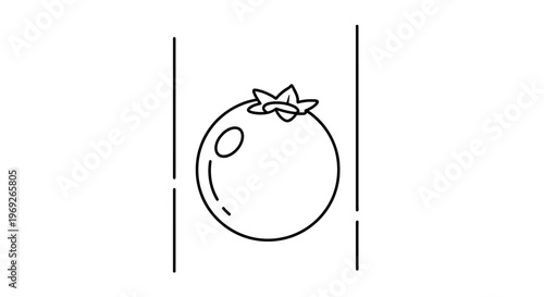 Clean line art illustration of a single berry with stem, perfect for minimalist design projects