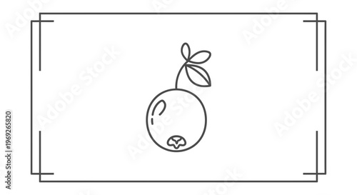 Elegant minimalist line art illustration of a fresh berry with delicate leaves a simple healthy