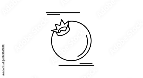Minimalist Line Art Blueberry Icon Design for Healthy Food and Nutrition Concepts