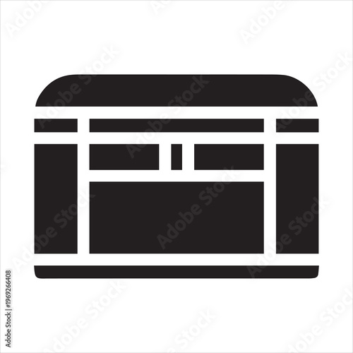 Simple black icon of a modern sofa or couch