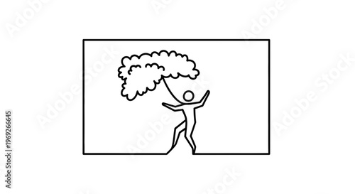 Man holding cloud, surreal concept, creative idea, abstract art, imagination