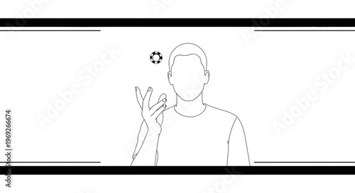 Man Juggling a Star-Shaped Object, Skillful Performance, Entertainment Concept