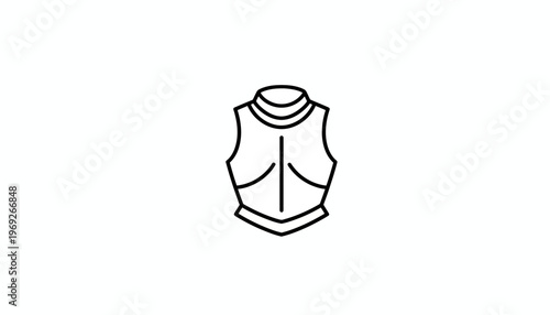Medieval Knight Armor Chest Plate Icon, Historical Warrior Protection Symbol