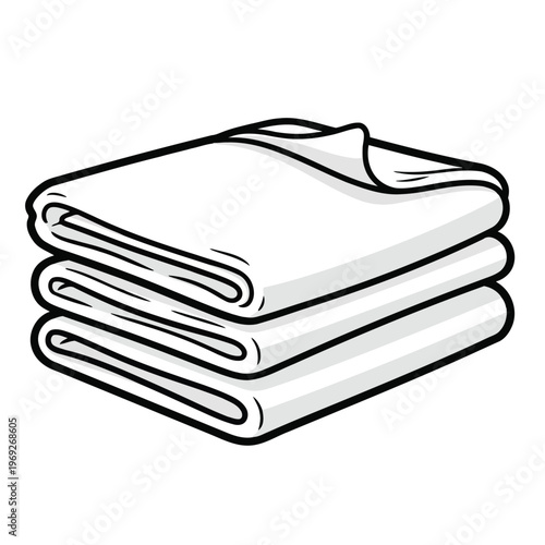 Stack of folded clean white towels or linens vector