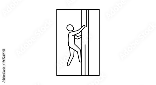 Silhouette of a person climbing a vertical wall, symbolizing challenge and achievement