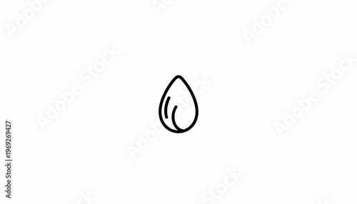 Simple Almond Icon, Minimalist Line Art, Healthy Food Ingredient, Vector Graphic