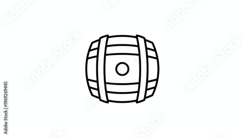 Simple Barrel Icon Outline Vector Illustration