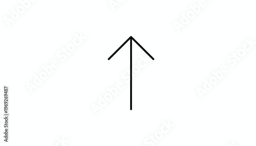 Simple black arrow pointing upwards on a white background