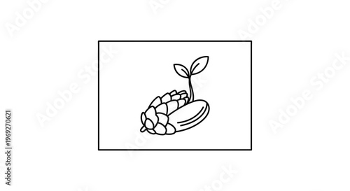 Seedling Sprouting from Pine Cone: New Life, Growth, and Nature's Cycle