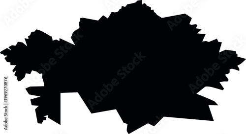 Kazakhstan map silhouette with minimalist black geographic outline vector illustration