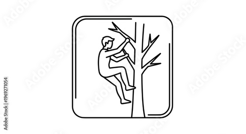 Person Climbing Tree Icon