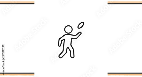 Person throwing a frisbee, icon style, dynamic pose, outdoor activity, summer fun